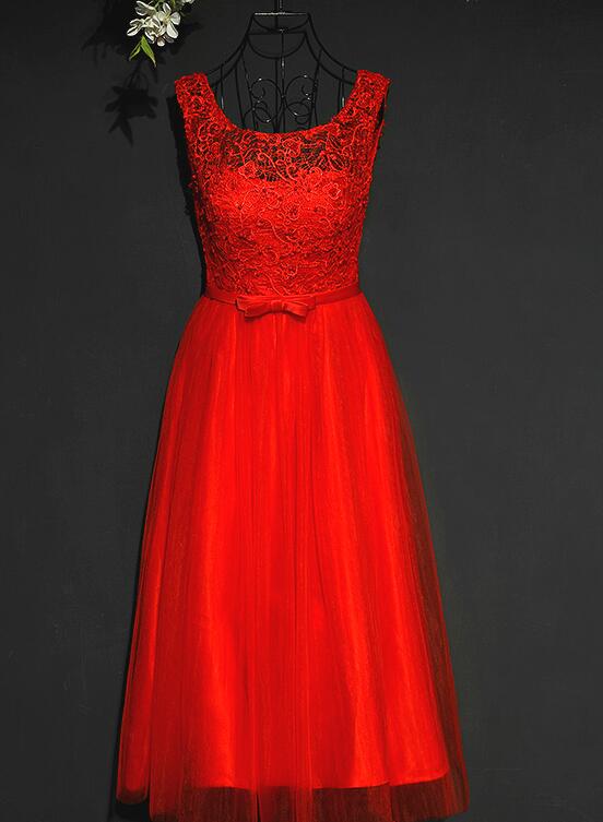 FITTED RED LACE DETAIL GOWN main image 1