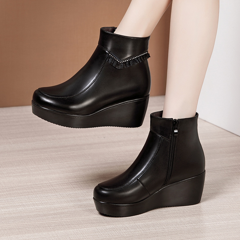 Deadwood Moss Velvet Wedge Boot main image 1
