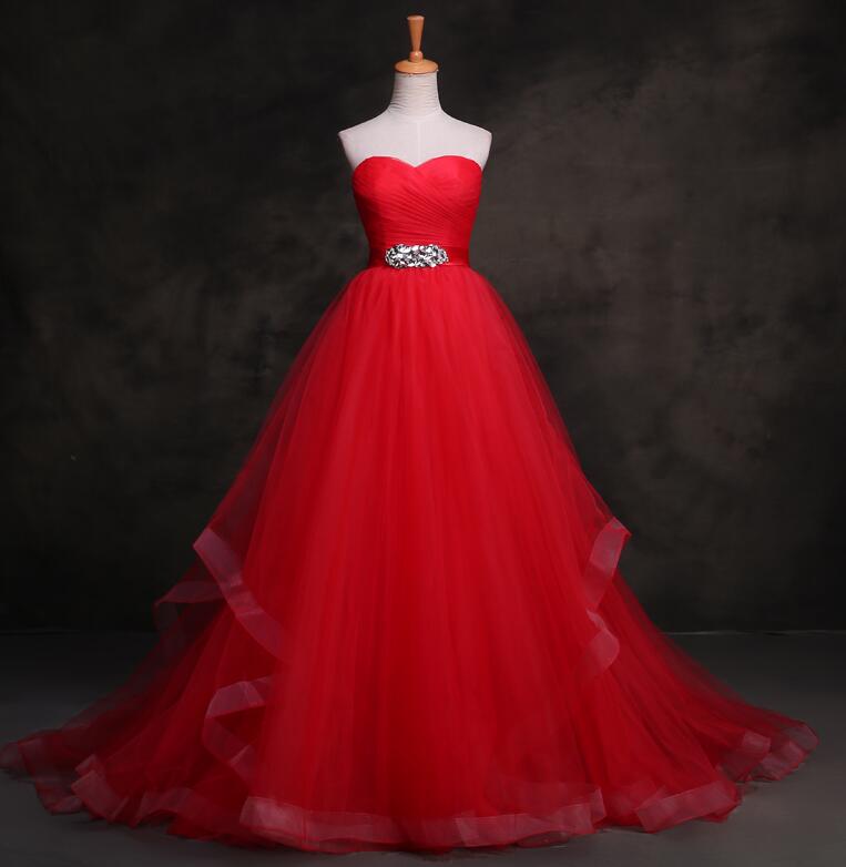 Red off-the-shoulder fitted long ball gown R6733