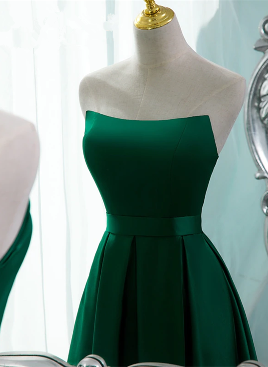 Dark Green Long A-line Halter Backless Formal Prom Dresses with Slit